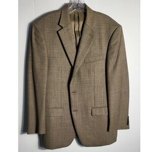 Lauren Ralph Lauren Men's Wool BlazerJacket Size 41R Brown Plaid Business Casual